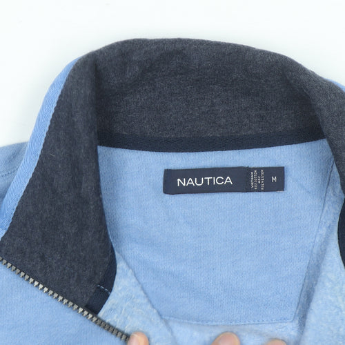 Nautica Men's Blue 1/4 Zip Fleece Sweatshirt M Regular Fit