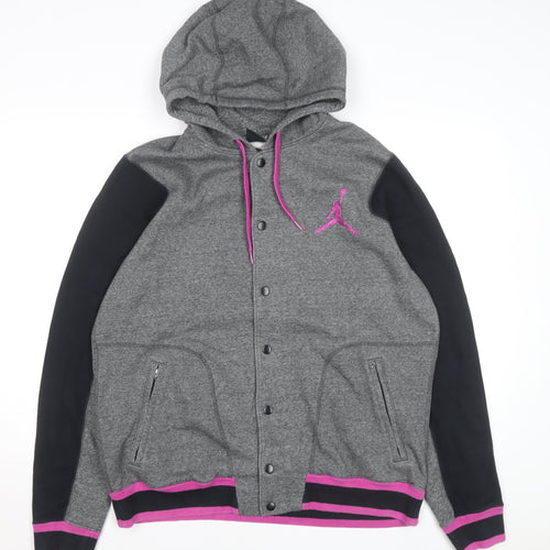 Nike Jordan Men's Grey XL Hoodie Varsity Style Embroidered Logo