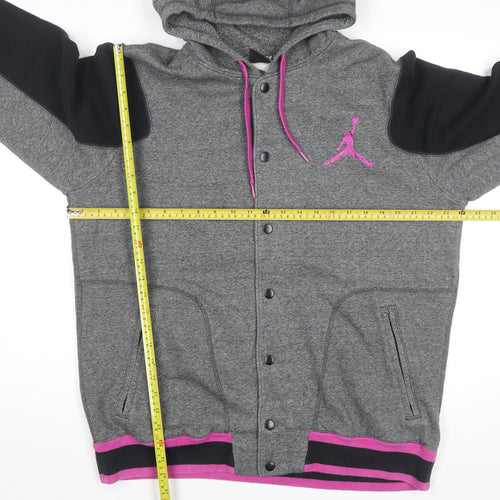 Nike Jordan Men's Grey XL Hoodie Varsity Style Embroidered Logo