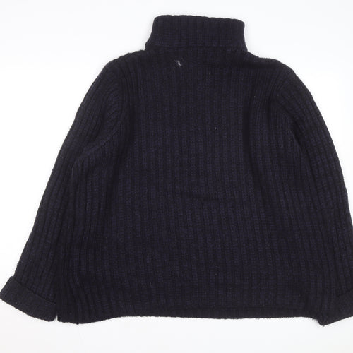 John Lewis Men’s Black Chunky Wool Henley Jumper Size L