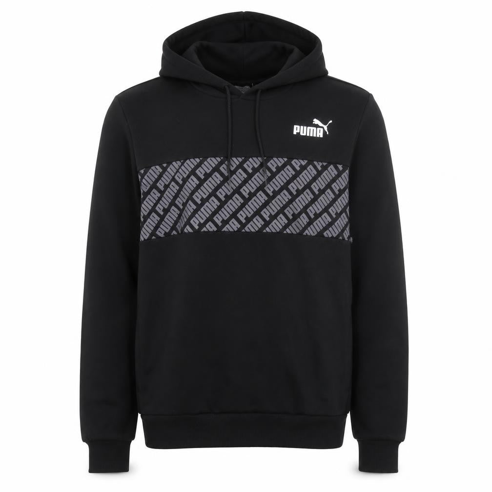 Front view of Puma Men's Black Pullover Hoodie Small Sportswear Fleece