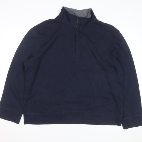 Nautica Men's Blue XL 1/4 Zip Mock Neck Fleece Sweatshirt