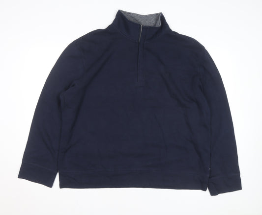 Nautica Men's Blue XL 1/4 Zip Mock Neck Fleece Sweatshirt