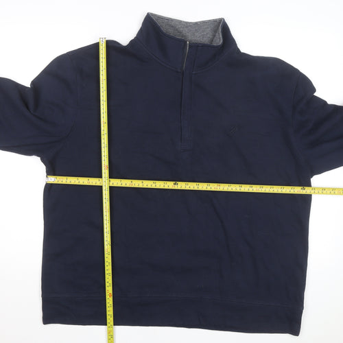 Nautica Men's Blue XL 1/4 Zip Mock Neck Fleece Sweatshirt