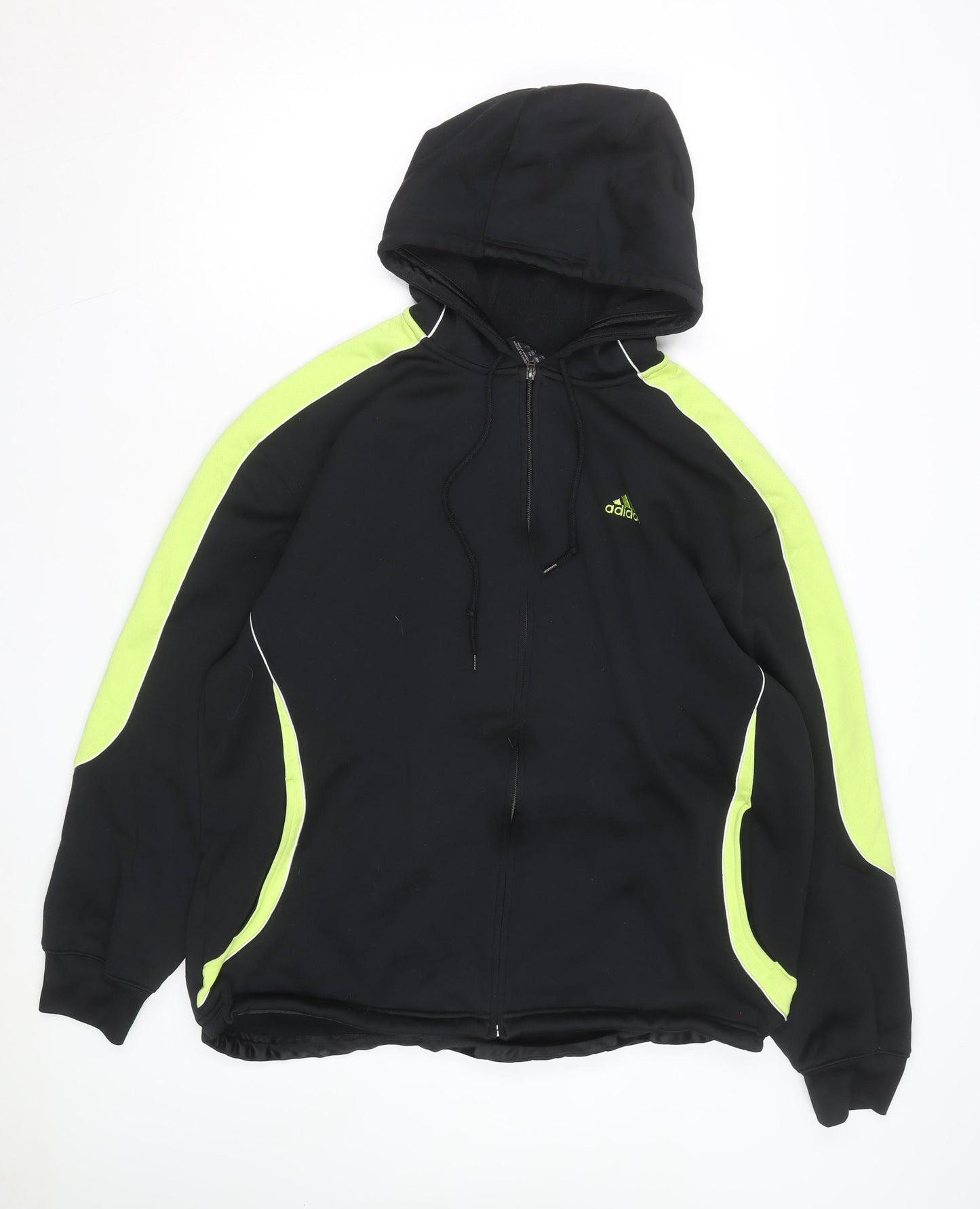 adidas Men's Black Full Zip Hoodie L Sports Fleece Sweatshirt