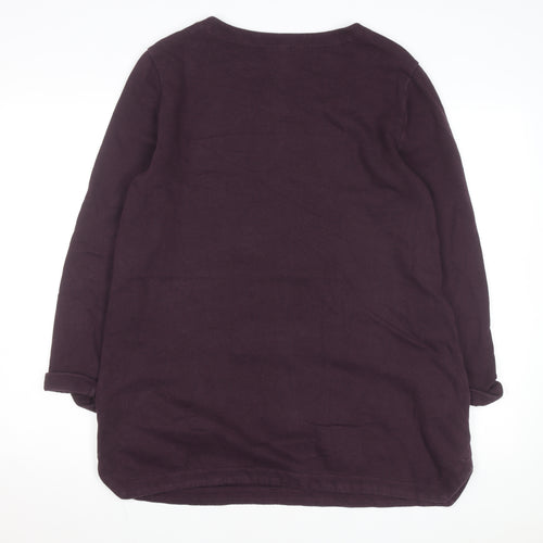 Seasalt Cornwall Women Purple UK 12 Tunic Sweatshirt Cotton Blend