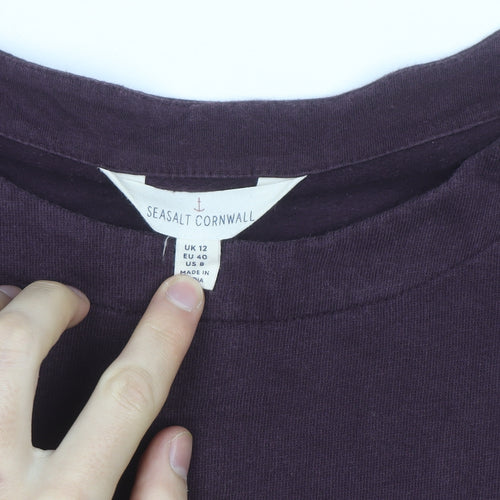 Seasalt Cornwall Women Purple UK 12 Tunic Sweatshirt Cotton Blend