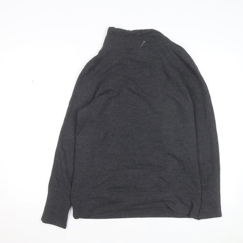 Puma Womens Dark Grey Cowl Neck Pullover Sweatshirt Size 12
