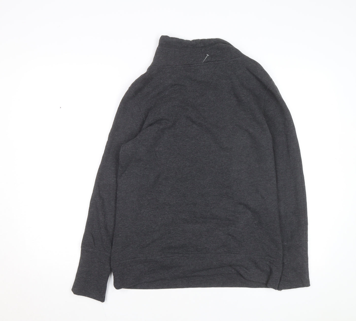 Puma Womens Dark Grey Cowl Neck Pullover Sweatshirt Size 12