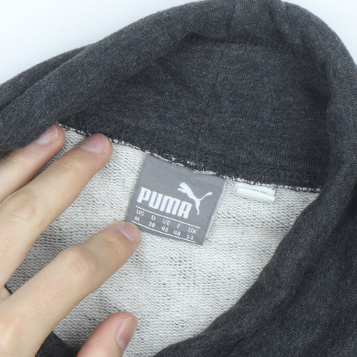 Puma Womens Dark Grey Cowl Neck Pullover Sweatshirt Size 12