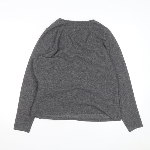 Papaya Women's Grey Wrap Knit Jumper Size 18 V-Neck Long Sleeve