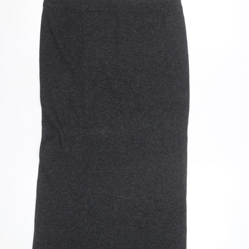 Nightingales Women Grey Wool Blend Pencil Midi Skirt Size M