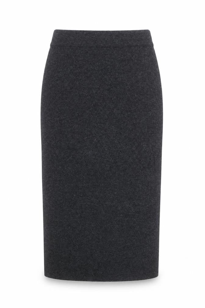 Nightingales Women Grey Wool Blend Pencil Midi Skirt Size M
