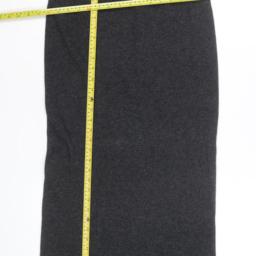 Nightingales Women Grey Wool Blend Pencil Midi Skirt Size M