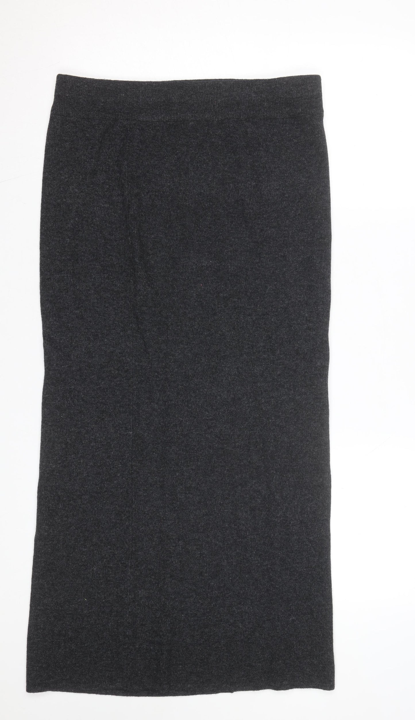 Nightingales Women Grey Wool Blend Pencil Midi Skirt Size M