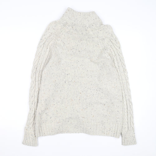 Marks and Spencer Womens Beige Cable Knit Lambswool Cardigan M