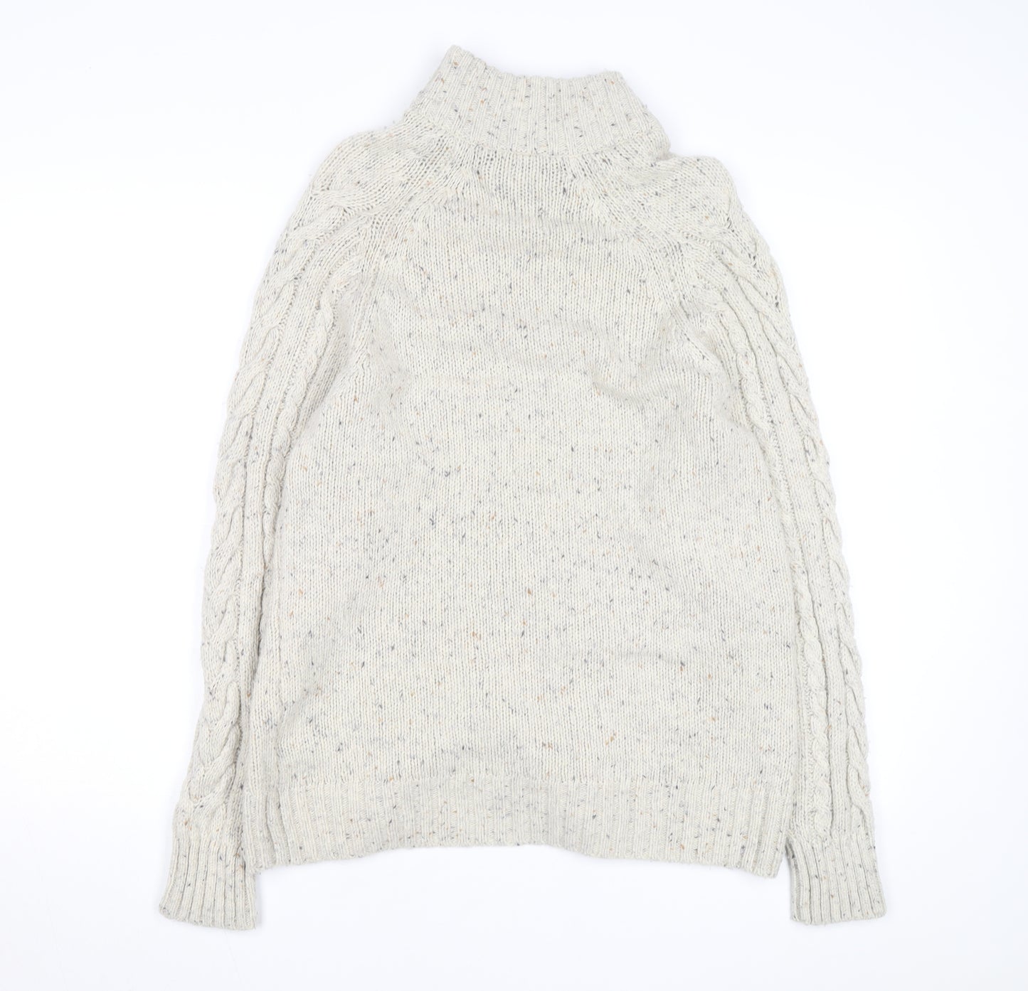 Marks and Spencer Womens Beige Cable Knit Lambswool Cardigan M