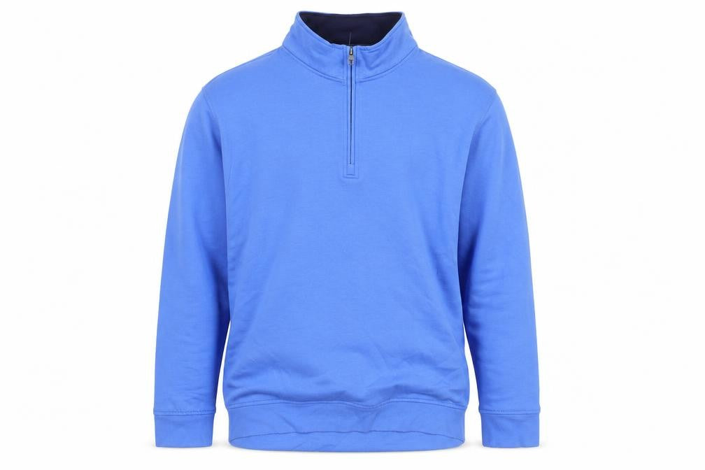 Front view of Club Room Men's Blue XL 1/4 Zip Fleece Pullover Sweatshirt