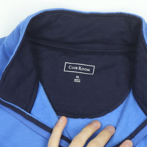 Club Room Men's Blue XL 1/4 Zip Fleece Pullover Sweatshirt