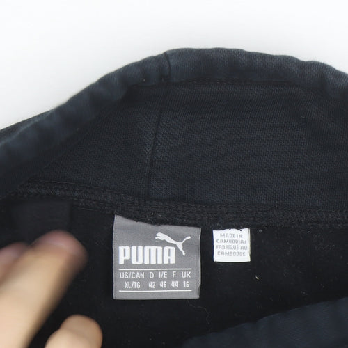 Puma Womens Black XL Pullover Sweatshirt Funnel Neck Logo Jumper