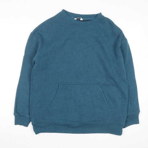 Danskin Unisex Blue Pullover Sweatshirt L Fleece Crew Neck