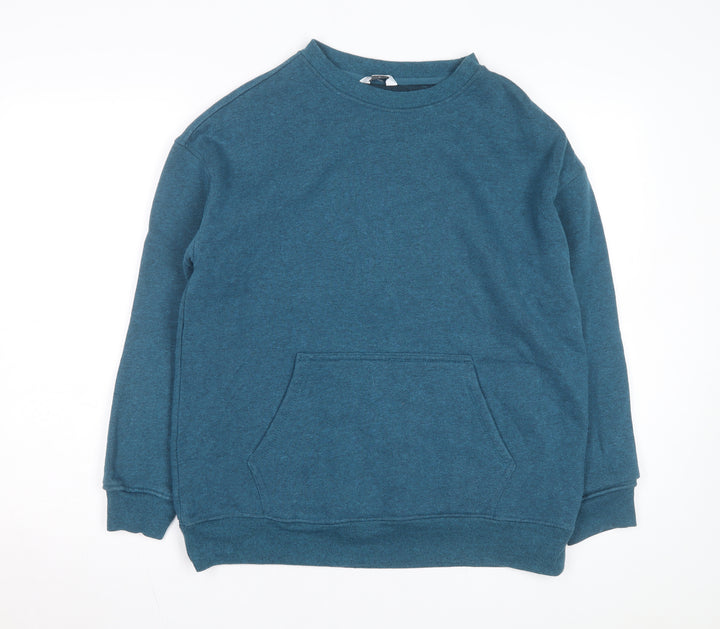 Danskin Unisex Blue Pullover Sweatshirt L Fleece Crew Neck