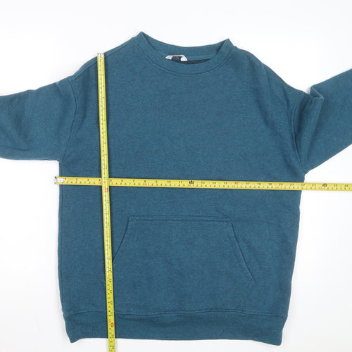 Danskin Unisex Blue Pullover Sweatshirt L Fleece Crew Neck