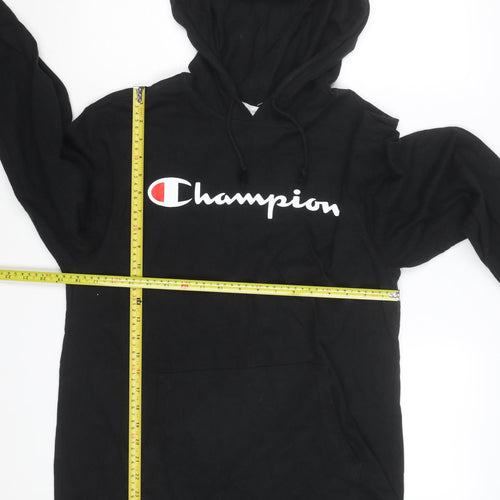 Champion Men's Black Pullover Hoodie L Logo Sportswear