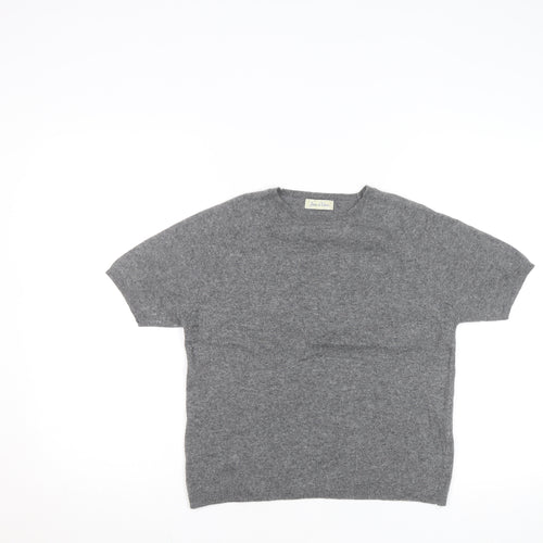 Joie de Vivre Women's Grey Wool Cashmere Short Sleeve Jumper Size M