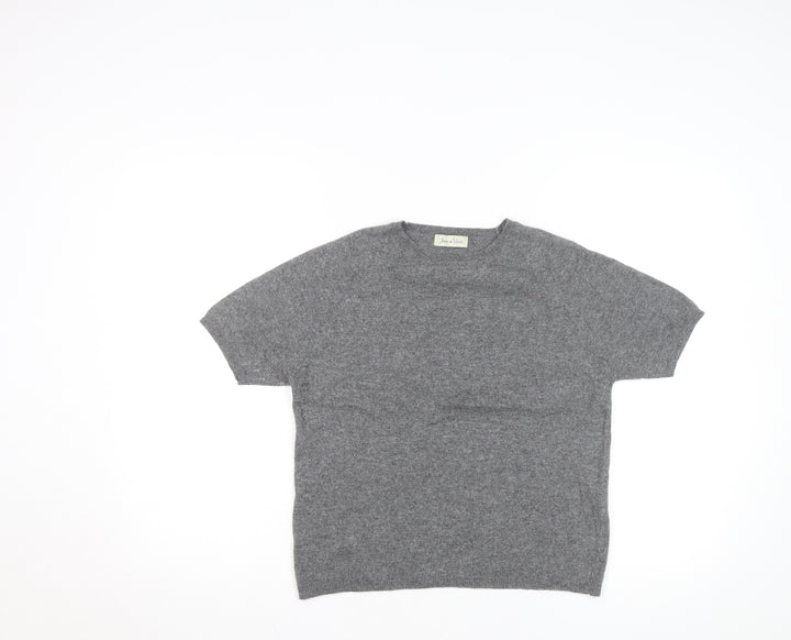Joie de Vivre Women's Grey Wool Cashmere Short Sleeve Jumper Size M
