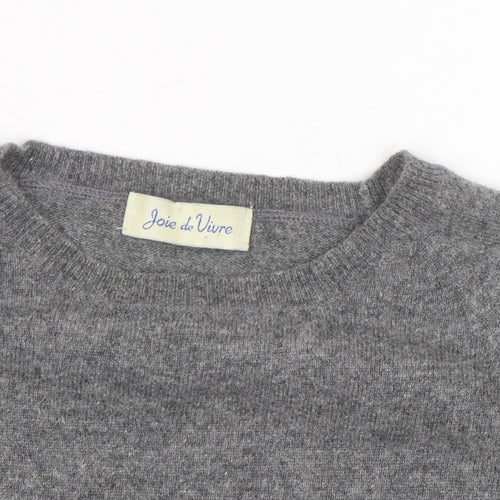 Joie de Vivre Women's Grey Wool Cashmere Short Sleeve Jumper Size M