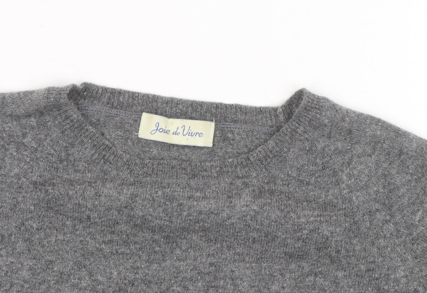 Joie de Vivre Women's Grey Wool Cashmere Short Sleeve Jumper Size M