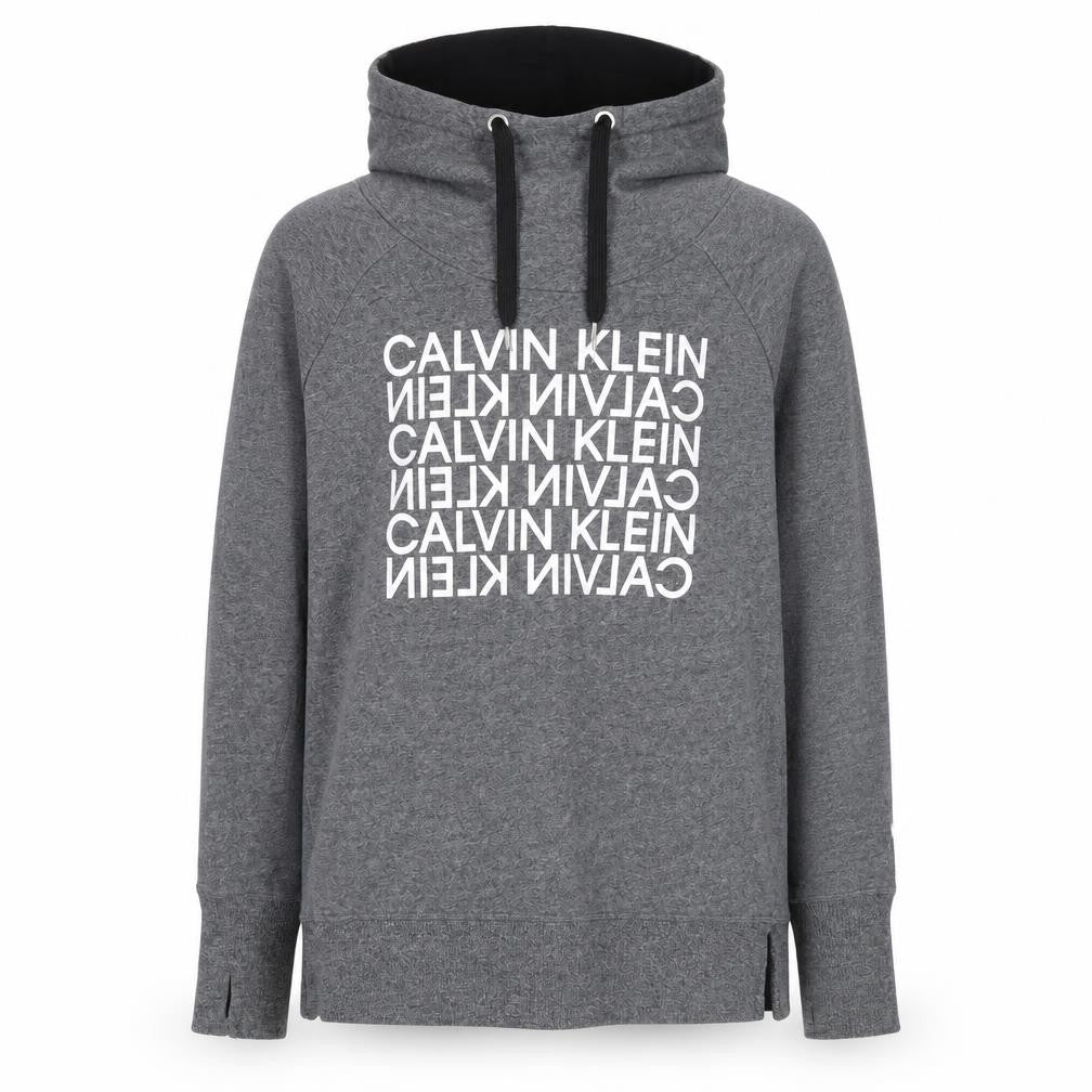 Calvin Klein Men’s Grey Pullover Hoodie L High Neck Performance Logo