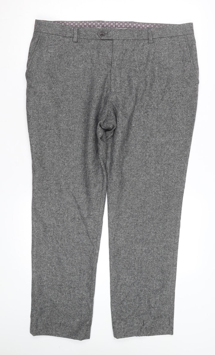 Next Men’s Grey Regular Fit Dress Pants Trousers 36R