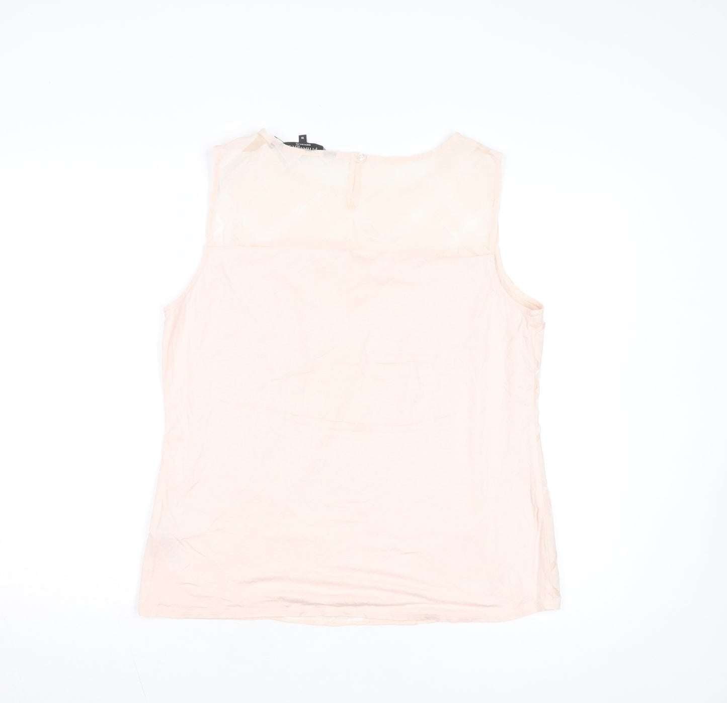 Principles by Ben de Lisi Women's Beige Sleeveless Geometric Blouse Size 16