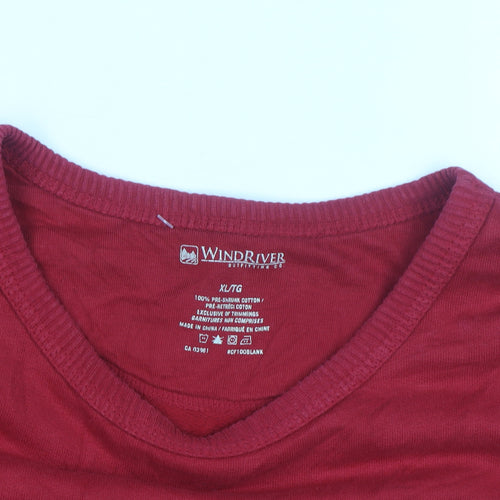 WindRiver Men's Red XL Pullover Cotton Sweatshirt