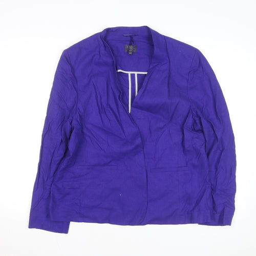 Marks and Spencer Women's Purple Linen Blend Shawl Blazer Size 20