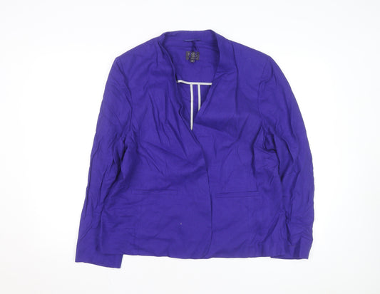 Marks and Spencer Women's Purple Linen Blend Shawl Blazer Size 20