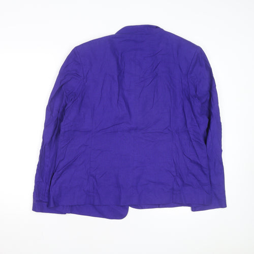 Marks and Spencer Women's Purple Linen Blend Shawl Blazer Size 20