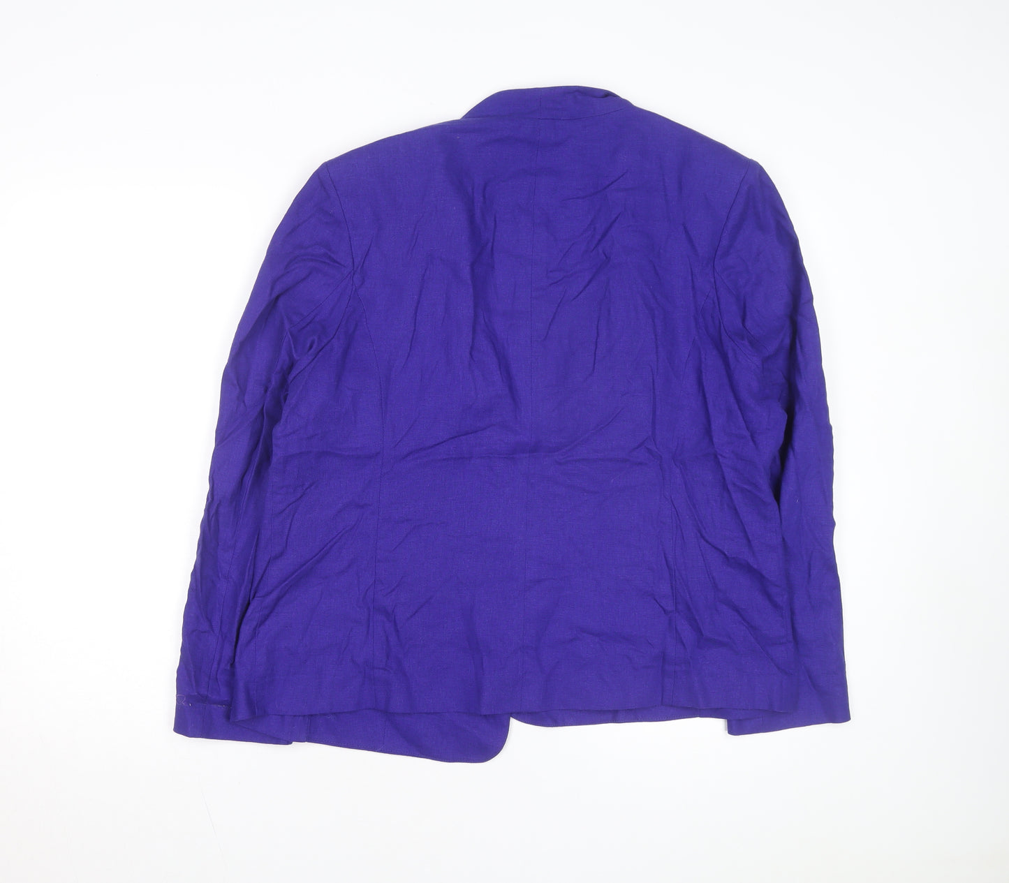 Marks and Spencer Women's Purple Linen Blend Shawl Blazer Size 20