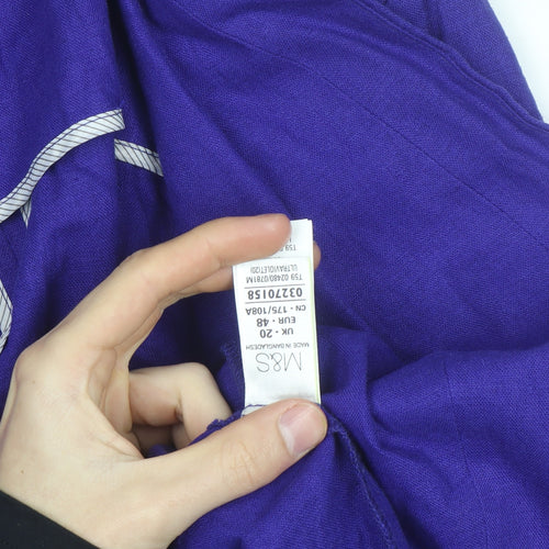 Marks and Spencer Women's Purple Linen Blend Shawl Blazer Size 20