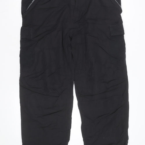 Marks and Spencer Men's Black Cargo Trousers 34W 31L Belted Lightweight