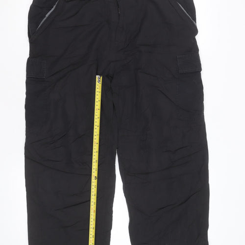 Marks and Spencer Men's Black Cargo Trousers 34W 31L Belted Lightweight