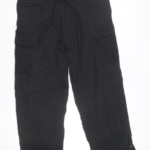 Marks and Spencer Men's Black Cargo Trousers 34W 31L Belted Lightweight