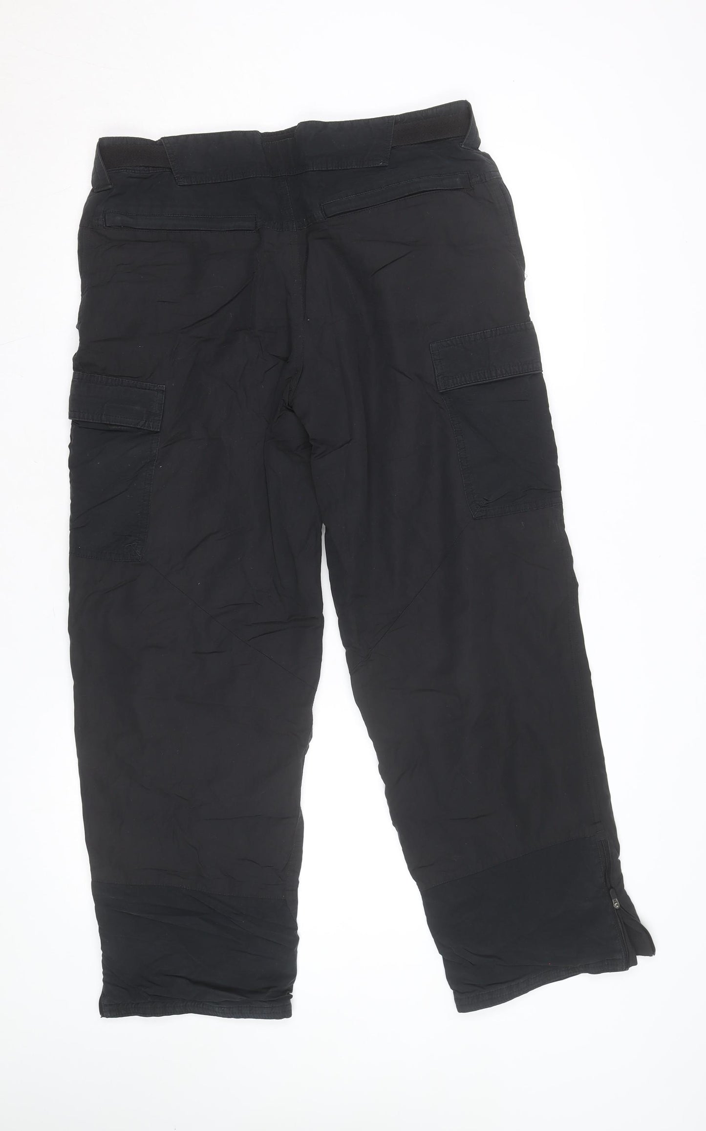 Marks and Spencer Men's Black Cargo Trousers 34W 31L Belted Lightweight