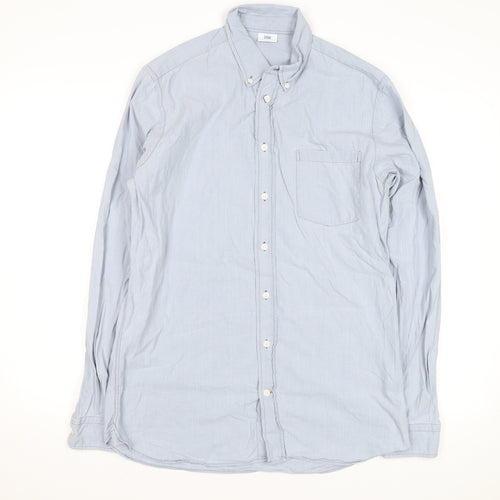 Spoke Men's Blue Slim Fit Long Sleeve Cotton Button-Up Shirt