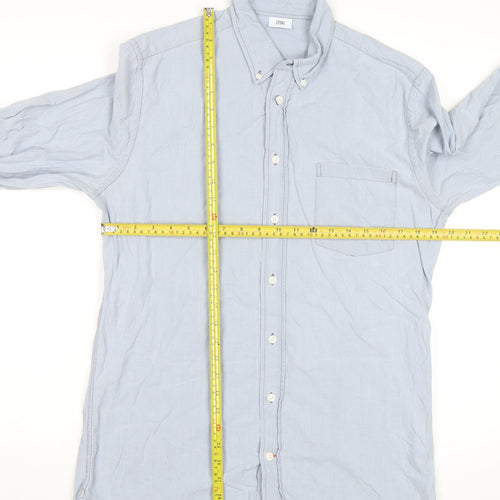 Spoke Men's Blue Slim Fit Long Sleeve Cotton Button-Up Shirt