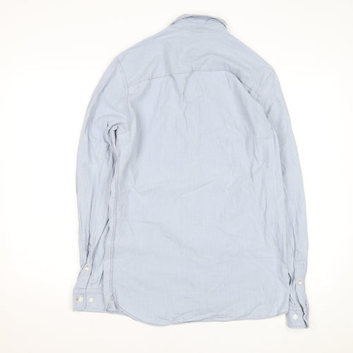 Spoke Men's Blue Slim Fit Long Sleeve Cotton Button-Up Shirt