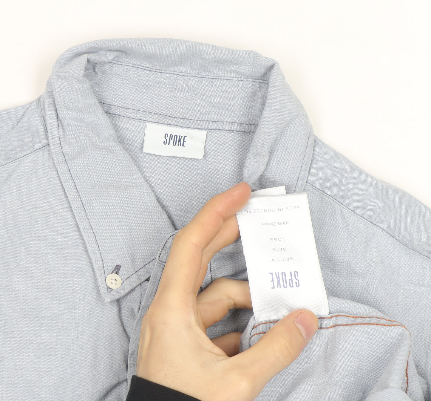Spoke Men's Blue Slim Fit Long Sleeve Cotton Button-Up Shirt