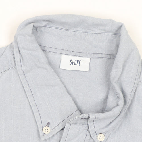 Spoke Men's Blue Slim Fit Long Sleeve Cotton Button-Up Shirt